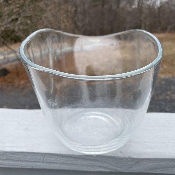 LARGE MCM Vintage Glass 12.25" Centerpiece Bowl Modern Clear Decor Design - Picture 10 of 16